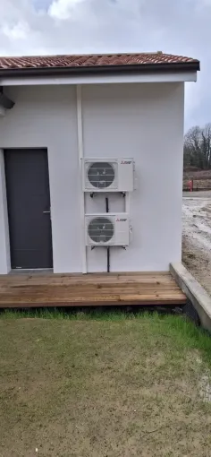 Reprise de chantier pour l'installation de deux pompes à chaleur air/air à Oeyreluy, Mont-de-Marsan, NEO CLIMAT